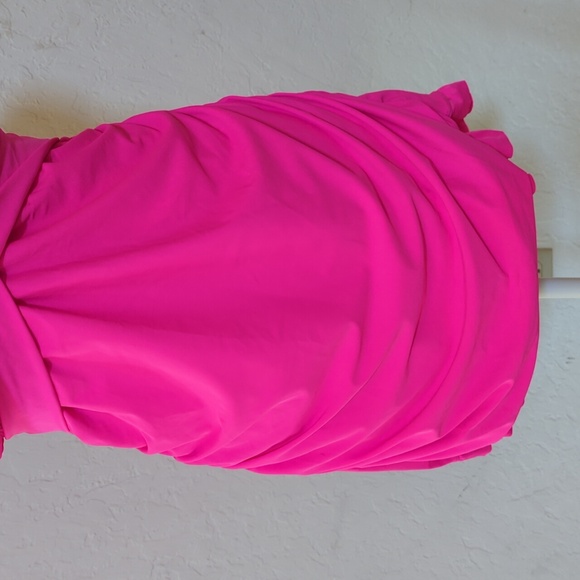 NEW Amazon (Aleumdr) Hot Pink Retro Tummy Control Tankini/Swim Dress Size XL - Picture 6 of 13